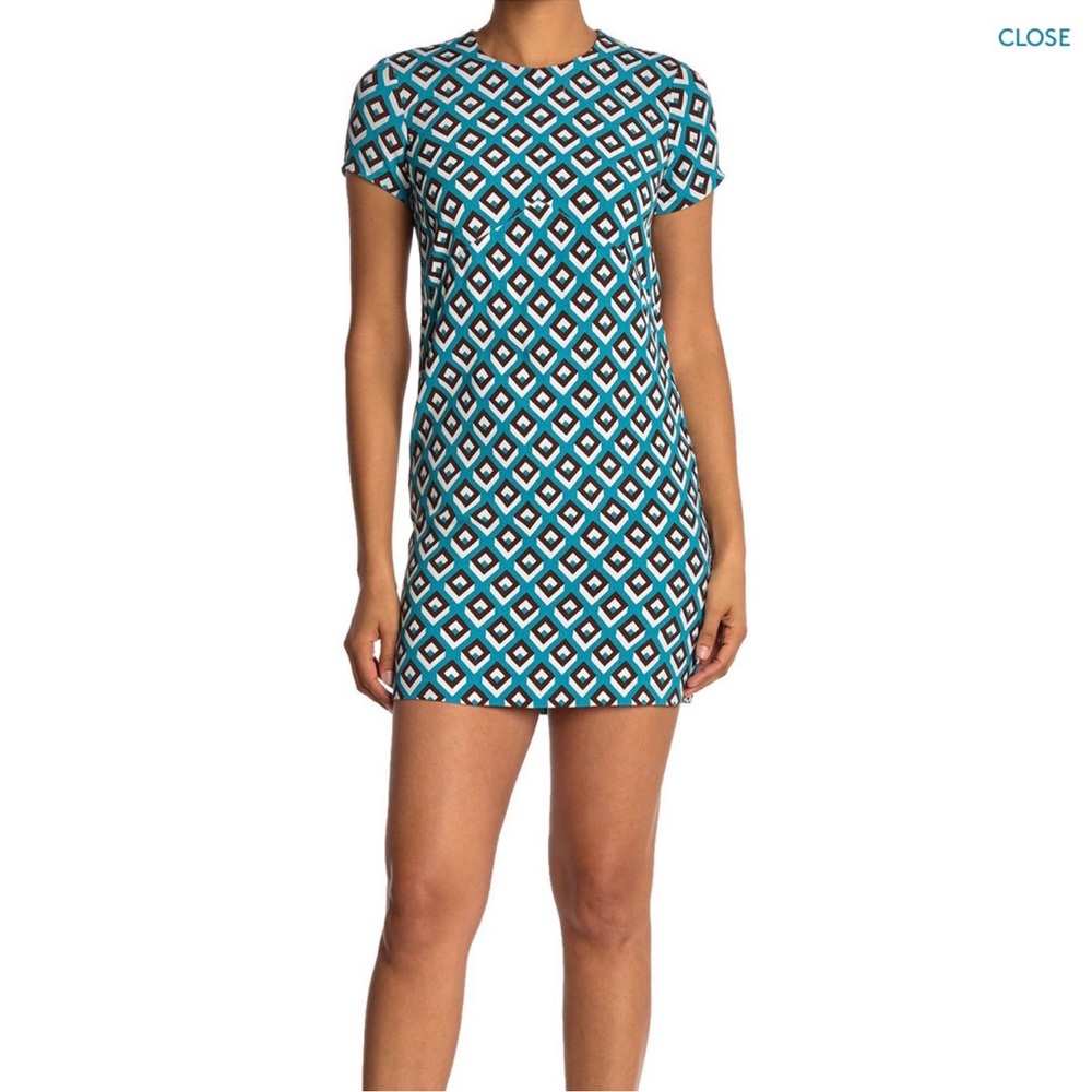 Diane von Furstenberg- Geometrical Design Mini Dress, Size L